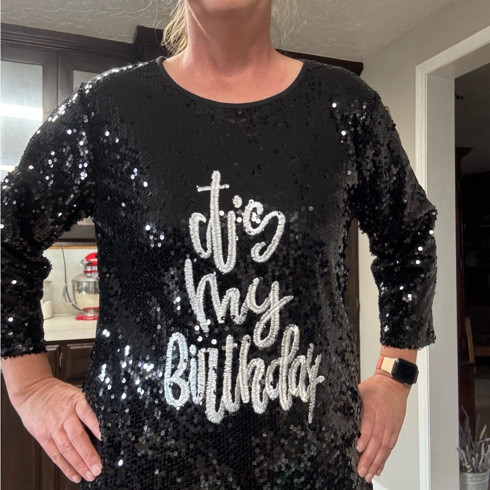 Black Sequin Birthday dress/tunic